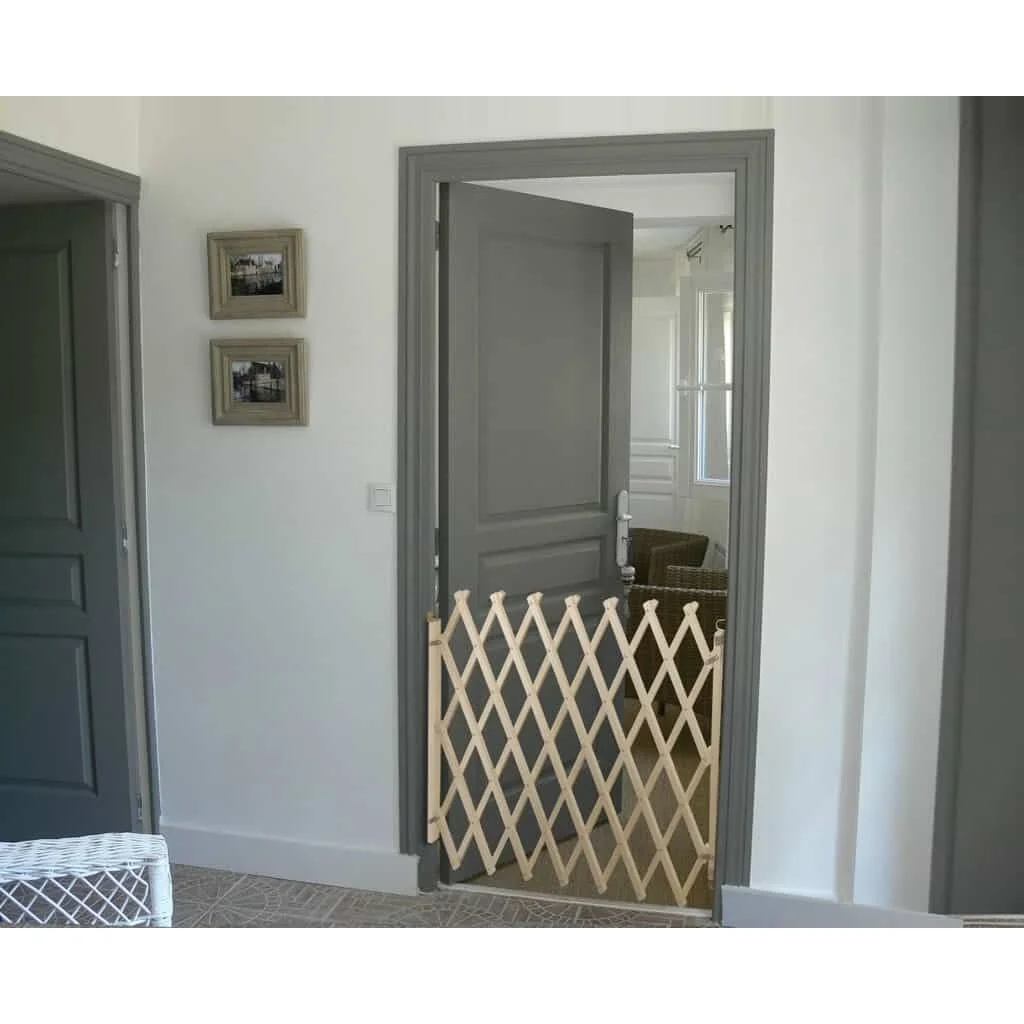 Barrière de Sécurité Pliable et Extensible en Bois pour Bébé