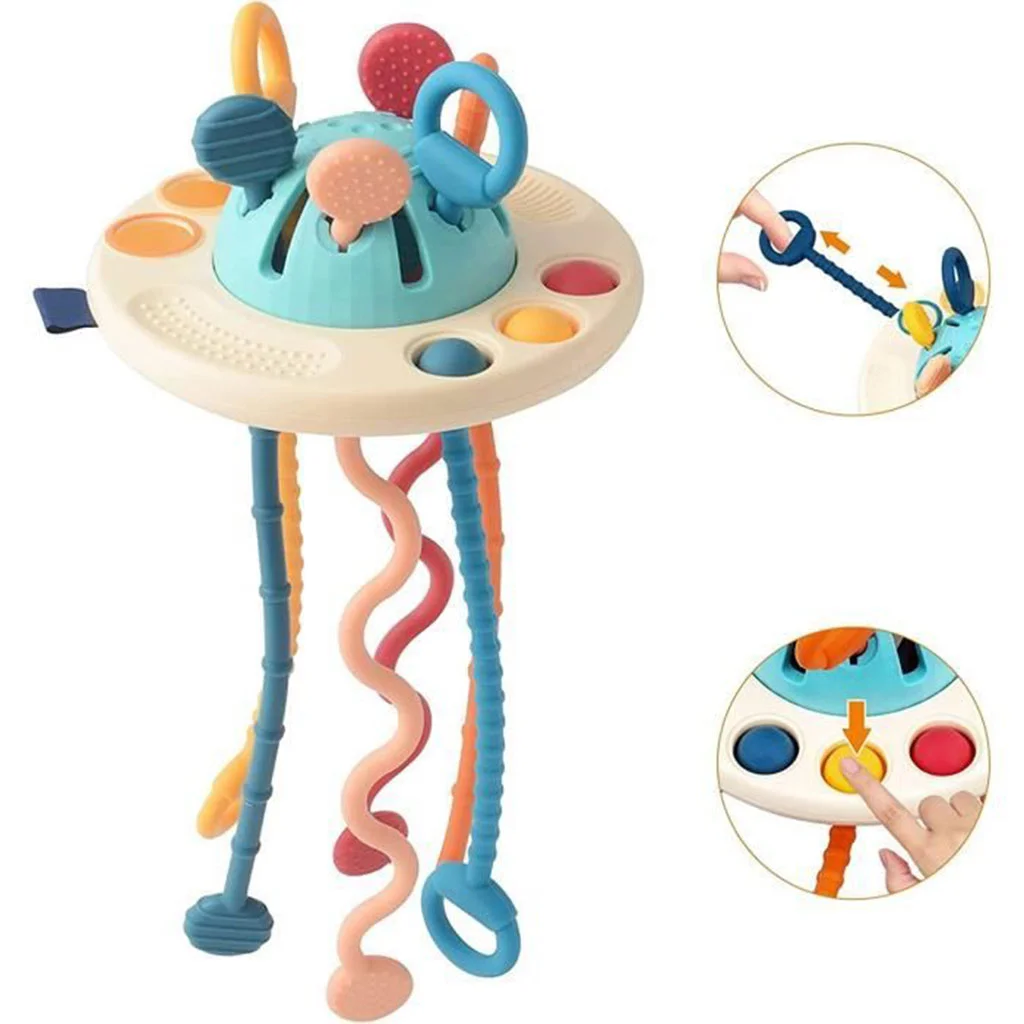 Jouet Sensoriel Montessori 4-en-1 pour Bébé - Funny Puller