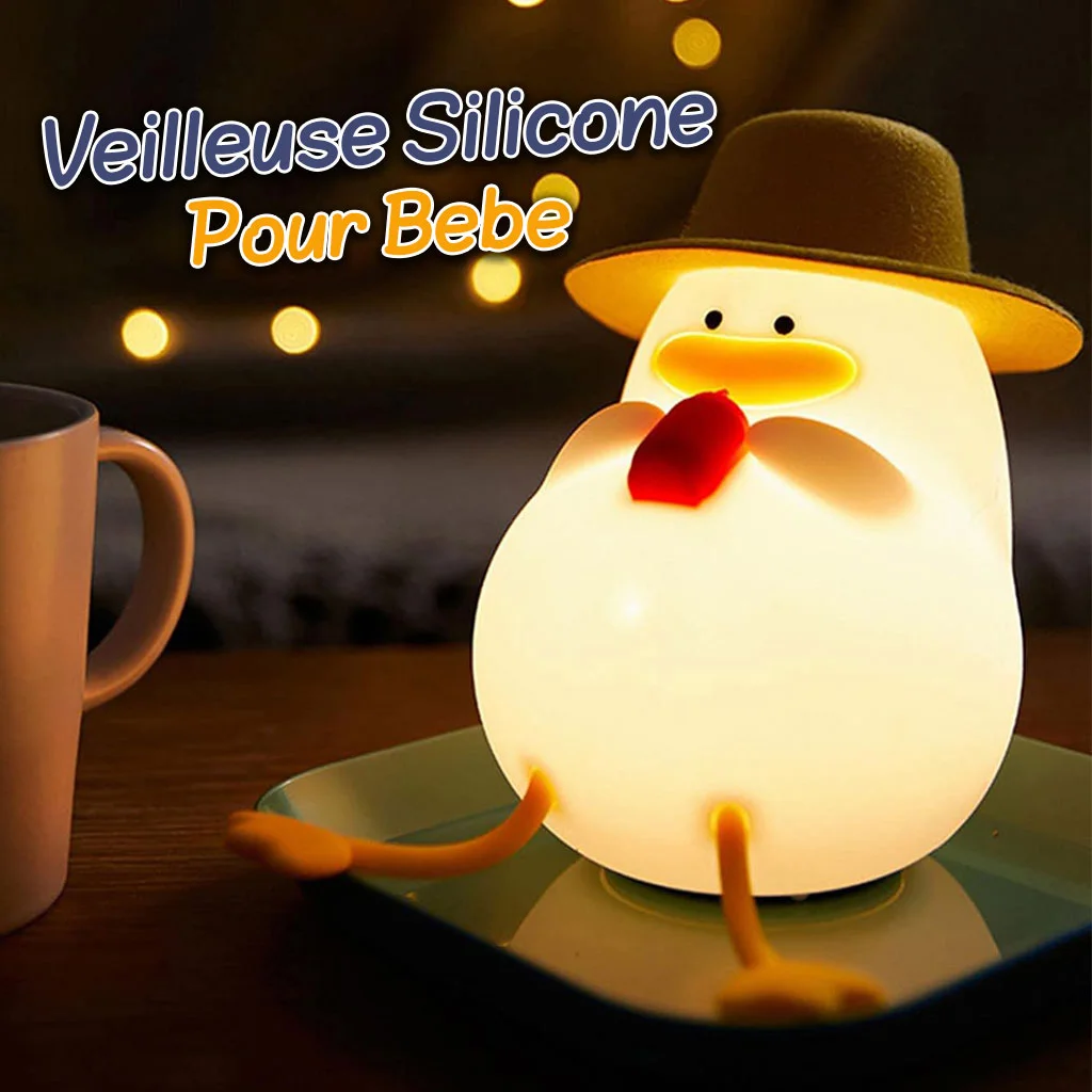 Veilleuse Canard en Silicone Rechargeable pour Bébé - ZH118