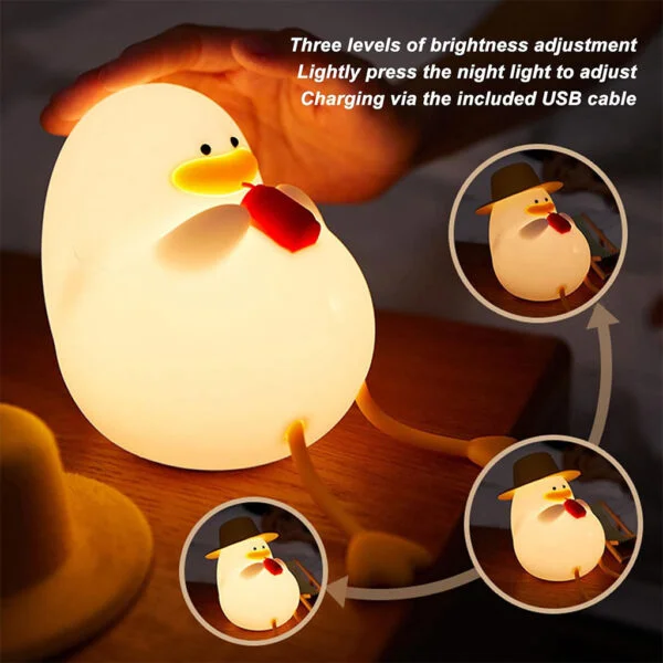 Veilleuse Canard en Silicone Rechargeable pour Bébé - ZH118
