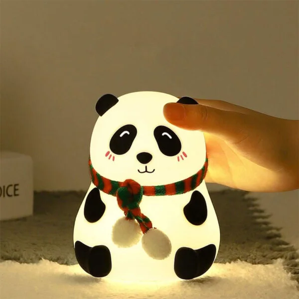 Veilleuse Panda en Silicone Rechargeable pour Bébé - 7 Couleurs LED