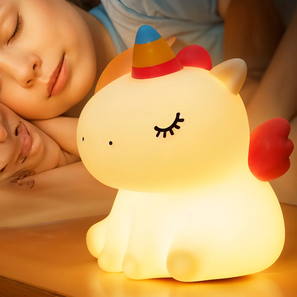 Veilleuse Licorne en Silicone Rechargeable pour Enfant