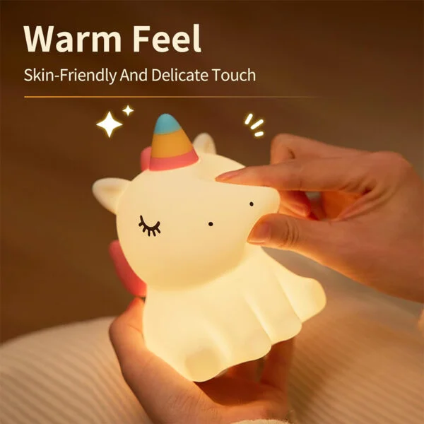 Veilleuse Licorne en Silicone Rechargeable pour Enfant