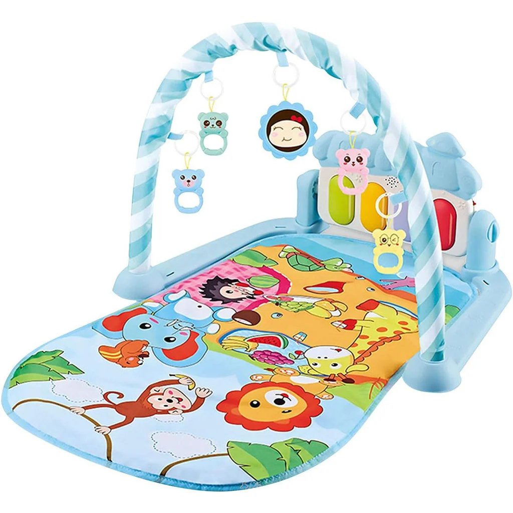 Tapis d'Éveil pour Bébé avec Piano Musical et Jouets Suspendus