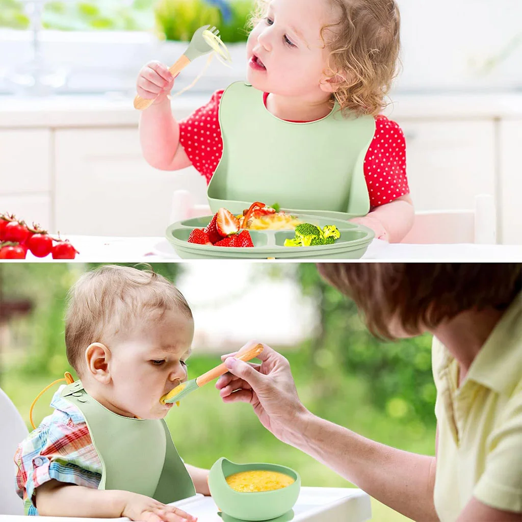 Lot de 6 Accessoires d'Alimentation en Silicone pour Bébé - Set Complet