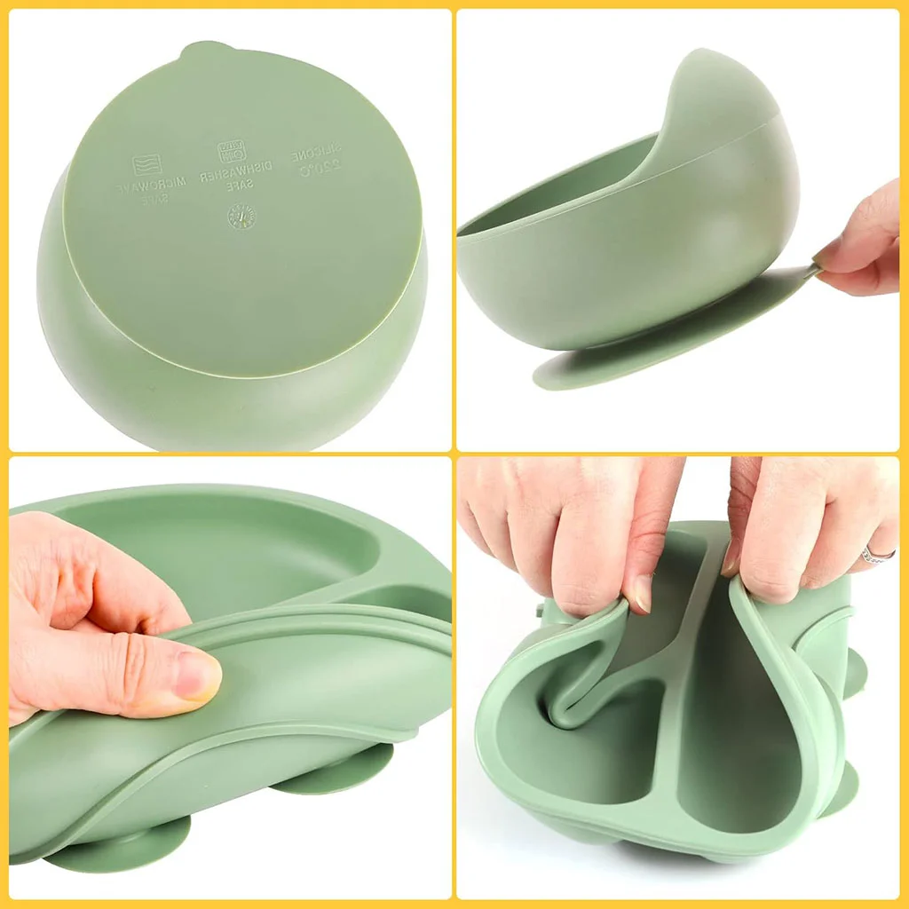 Lot de 6 Accessoires d'Alimentation en Silicone pour Bébé - Set Complet