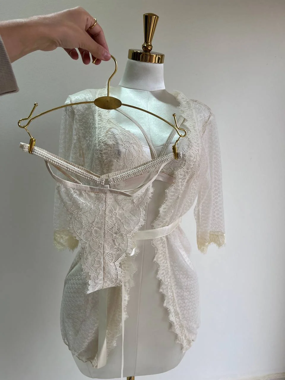 Ensemble Lingerie 3 Pièces Taly - Kimono, Soutien-gorge & String