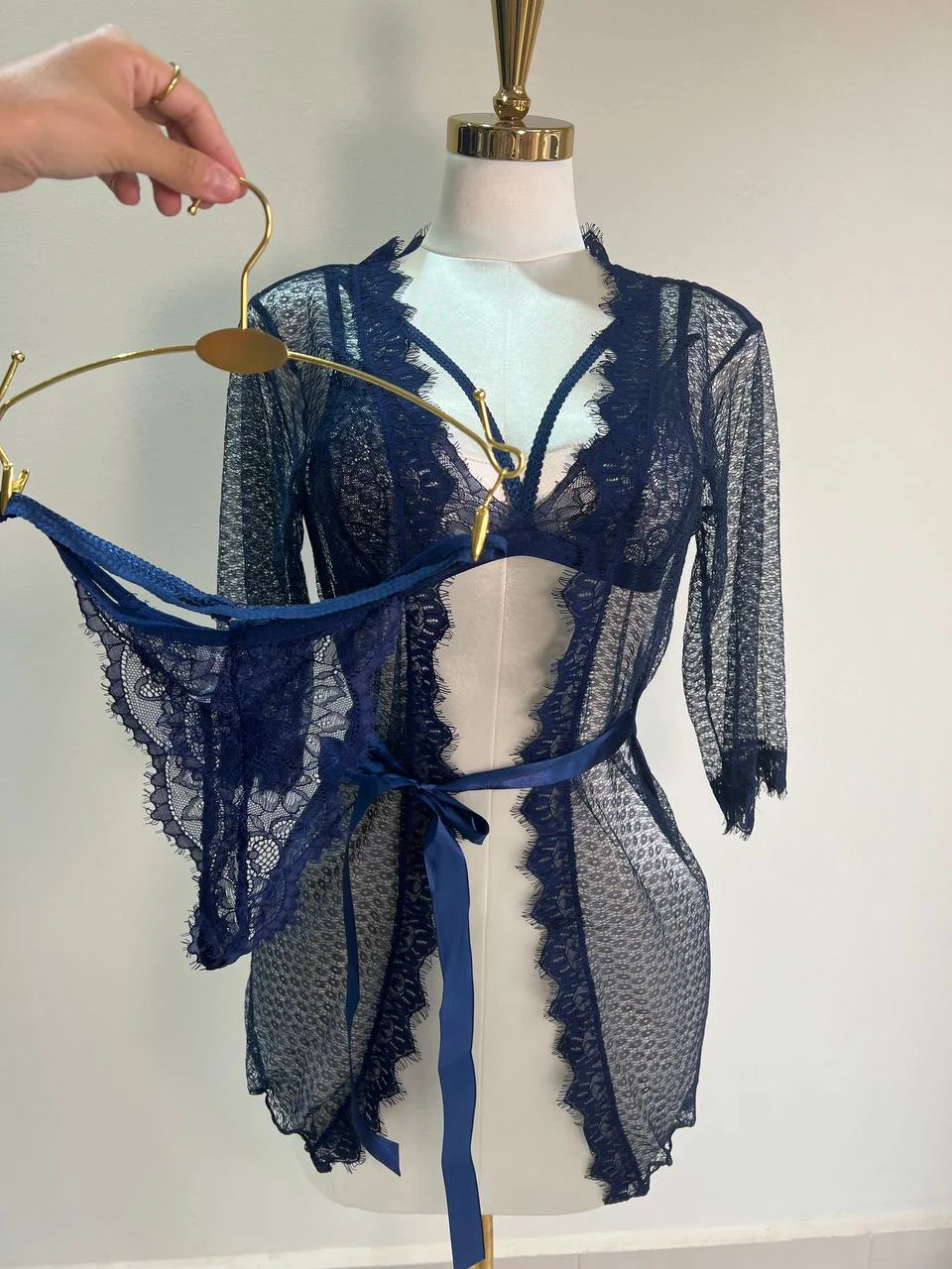 Ensemble Lingerie 3 Pièces Taly - Kimono, Soutien-gorge & String
