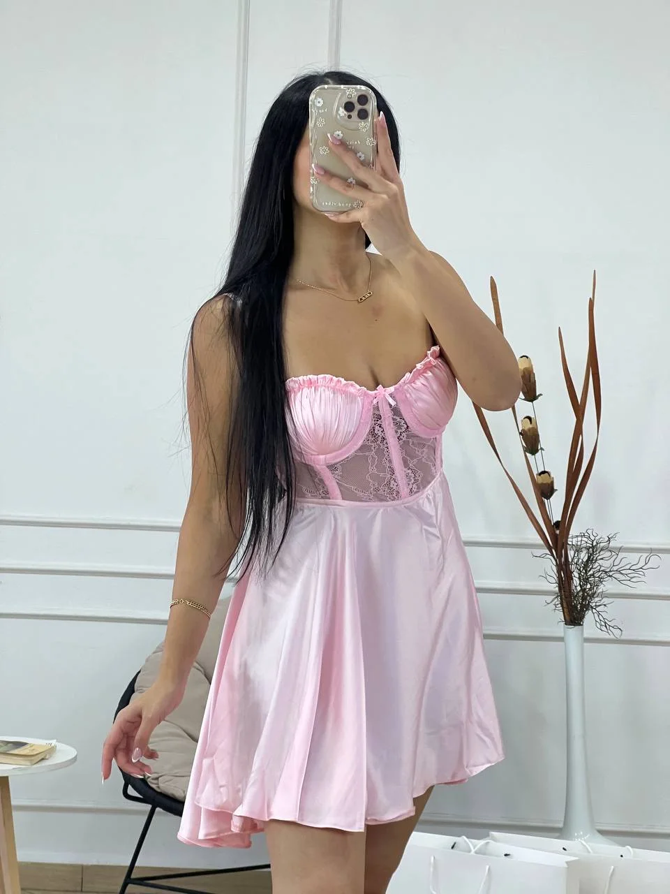 Nuisette Dolly en Soie et Dentelle - Belle Lingerie