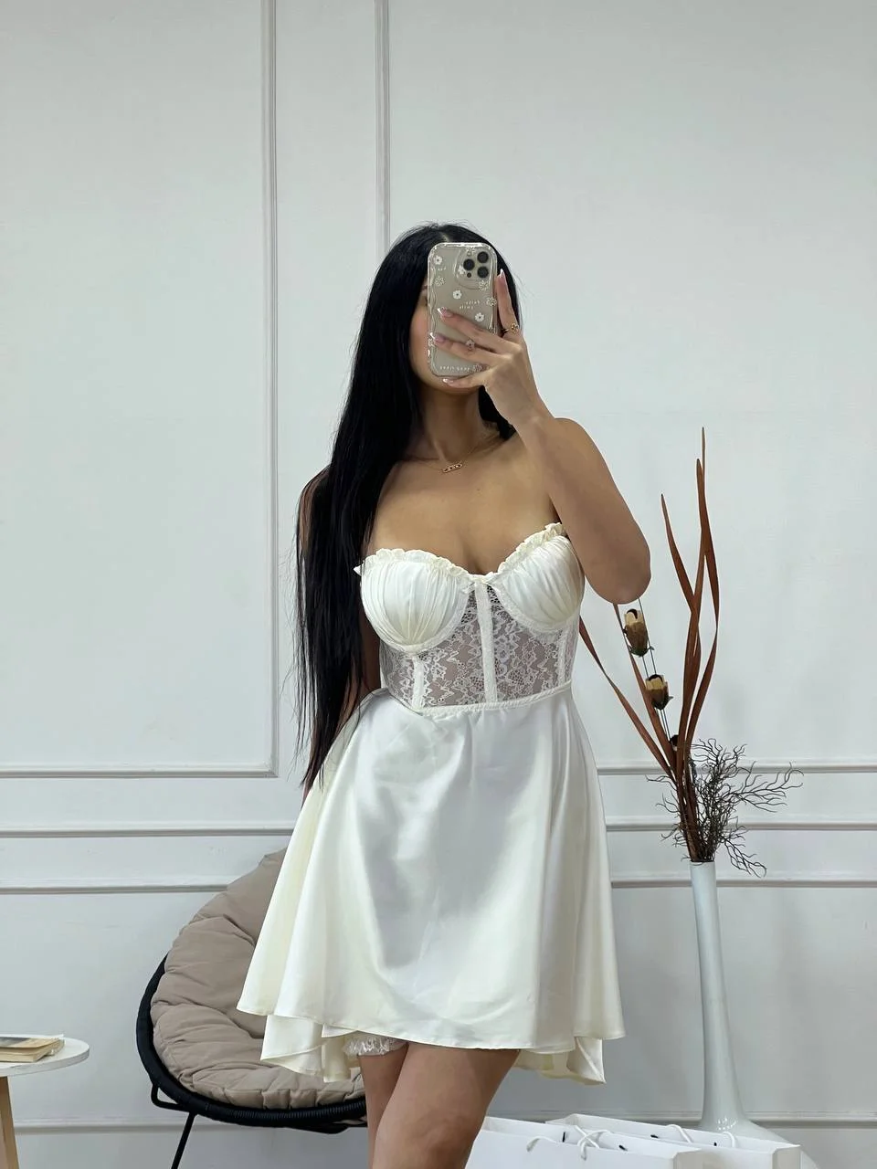 Nuisette Dolly en Soie et Dentelle - Belle Lingerie