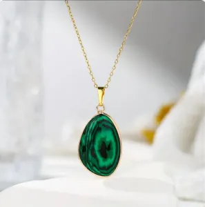 Collier “Forêt Enchantée” en Malachite